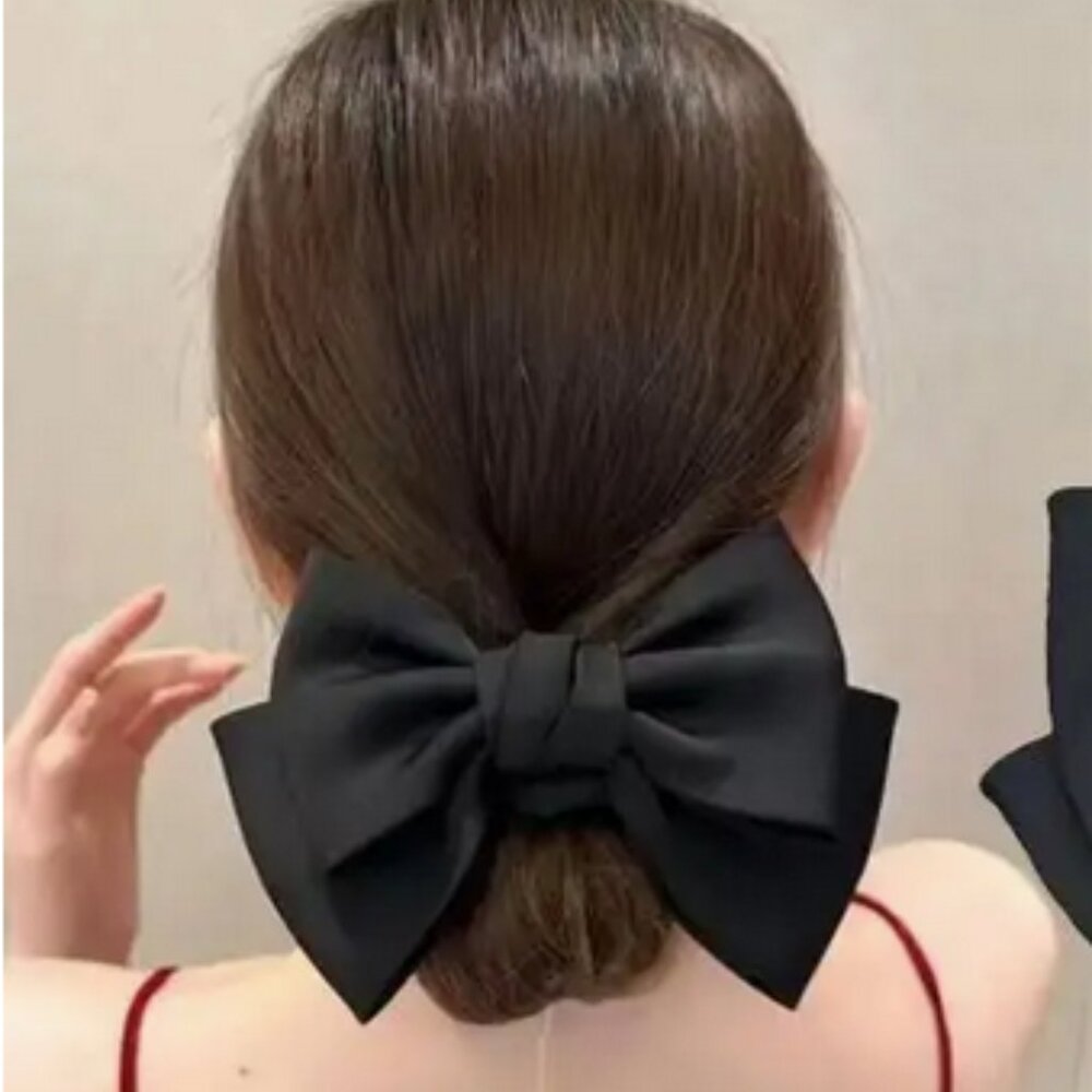 Black Hair Bow Scrunchie